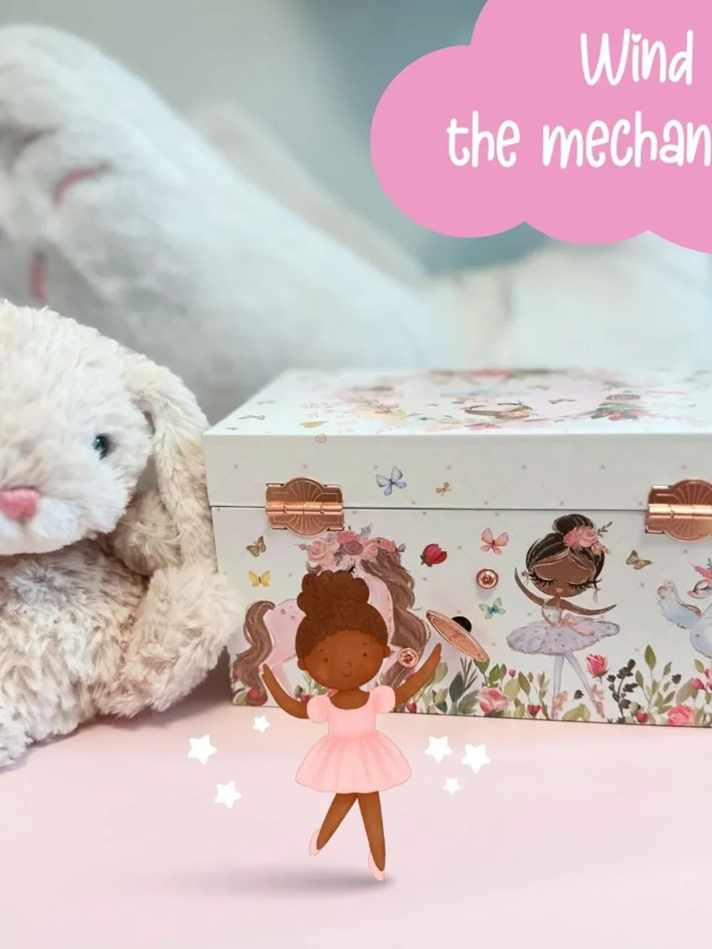 The Memory Building Co Black Ballerina Musical Jewelry Box Plays Classic Melody,